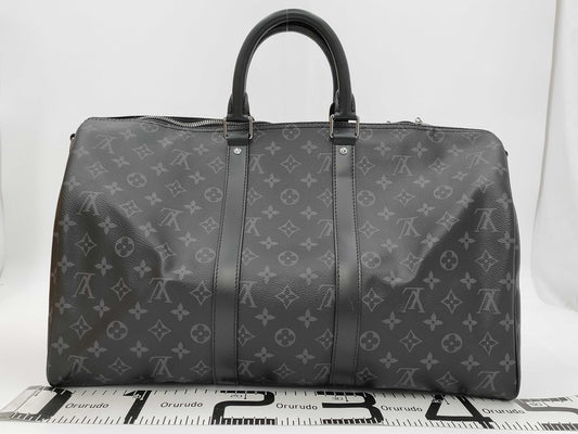 LOUIS VUITTON Monogram Eclipse Keepall Bandouliere 45 M40569 Boston Bag