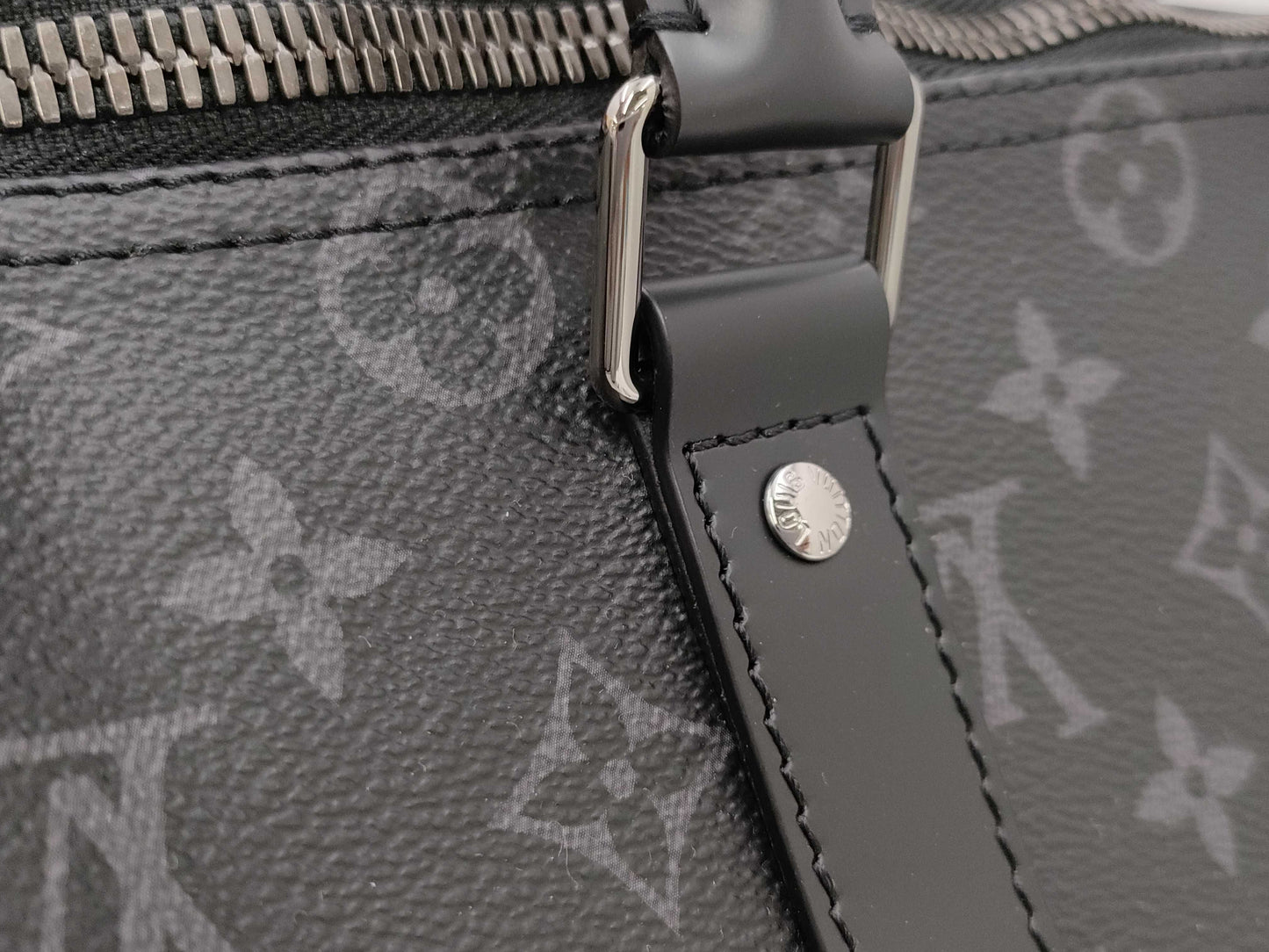 LOUIS VUITTON Monogram Eclipse Keepall Bandouliere 45 M40569 Boston Bag