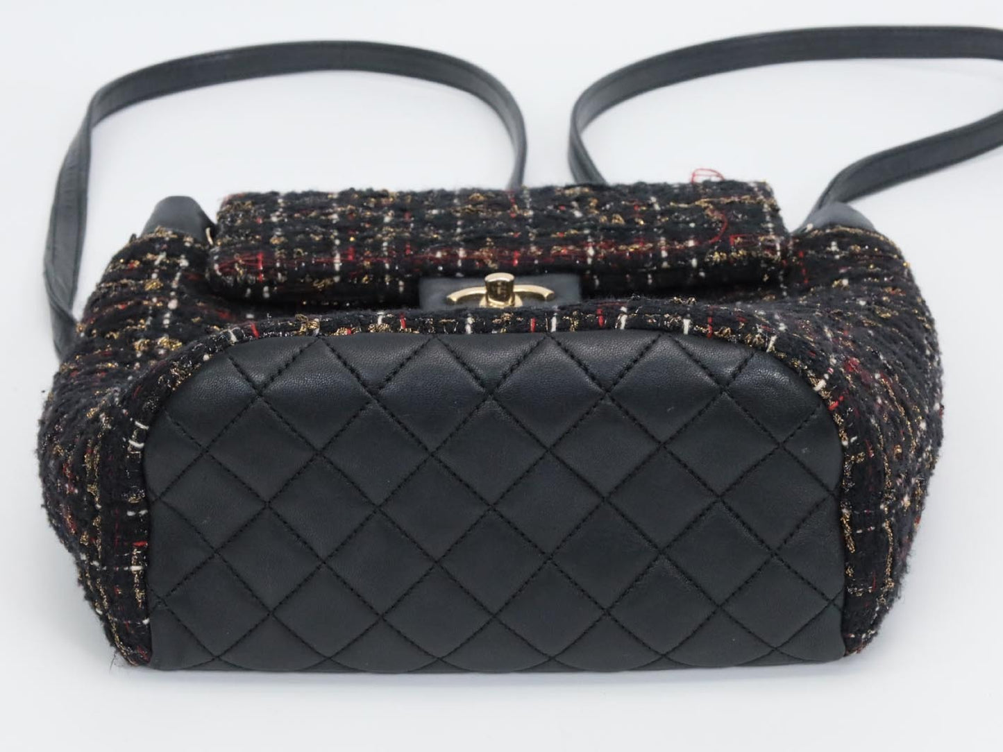 CHANEL Matelasse Tweed Backpack