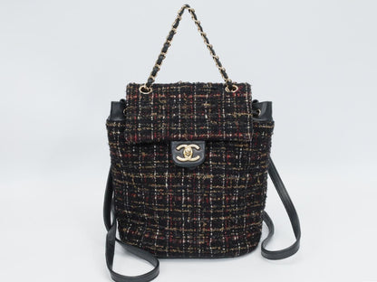CHANEL Matelasse Tweed Backpack