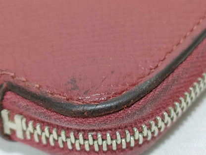 HERMES Azap Long Silk In Long Epson Bordeaux X Stamped Wallet