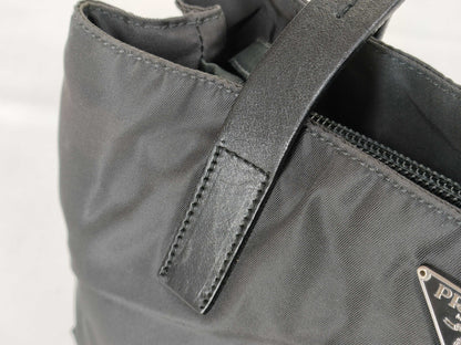 PRADA Nylon Handbag, Black, W25cm