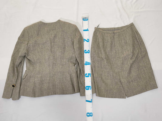 Dior Christian Dior Tweed Set with Gold Buttons and Logo Engraving, Jacket, Skirt, and Other Apparel