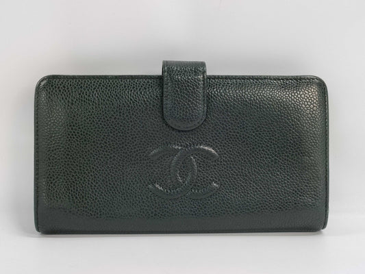 CHANEL Caviar Leather Bi-fold Long Wallet 16987799 Wallet