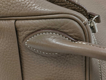 HERMES Lindy 30 Etoupe Taurillon X Stamped Handbag