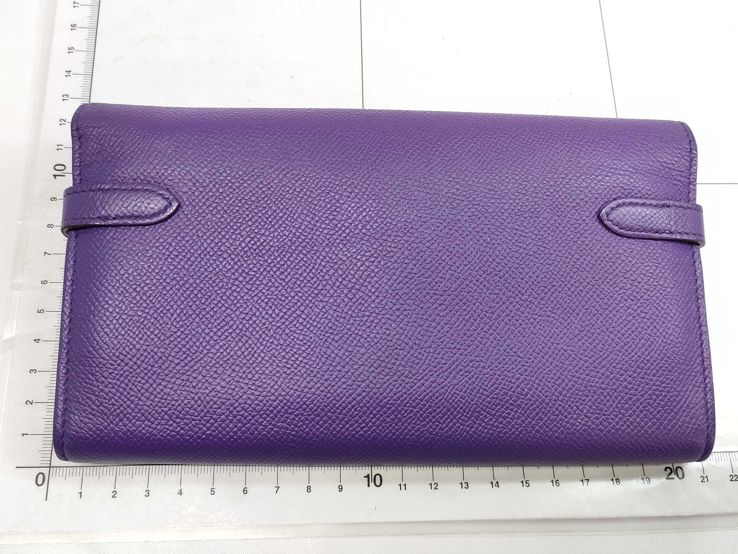 HERMES Kelly Wallet, Epson, Purple, P Stamped Wallet