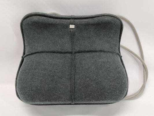 CHANEL Wool Hip Bag Gray Shoulder Bag
