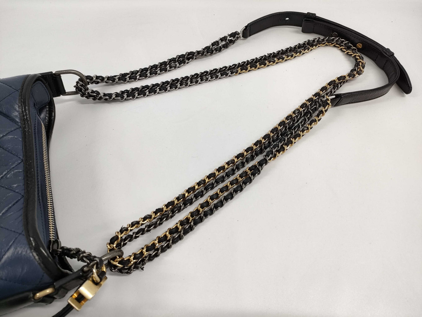 CHANEL Gabrielle Small Navy Shoulder Bag