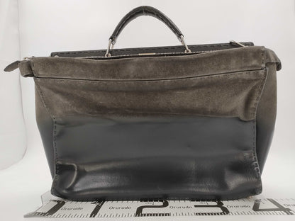 FENDI Peekaboo Selleria Leather Suede Handbag Bag