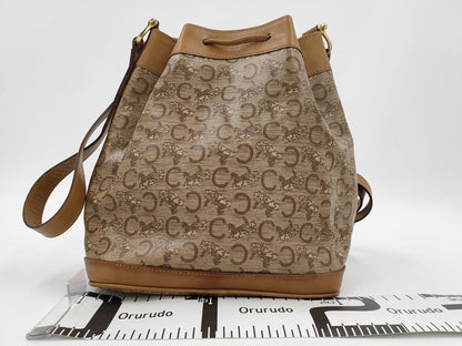 CELINE Carriage Hardware Sulky C Drawstring Shoulder Bag C Macadam PVC Shoulder Bag