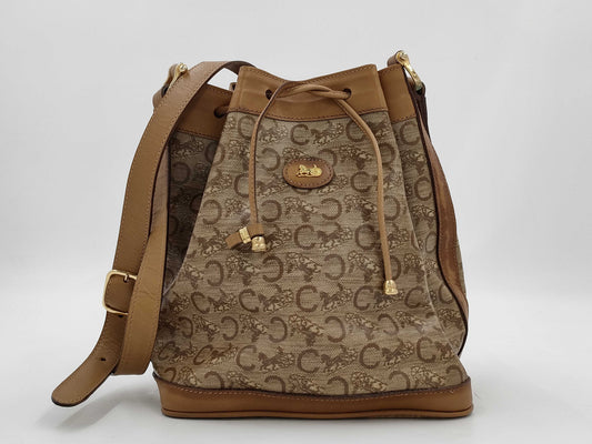 CELINE Carriage Hardware Sulky C Drawstring Shoulder Bag C Macadam PVC Shoulder Bag