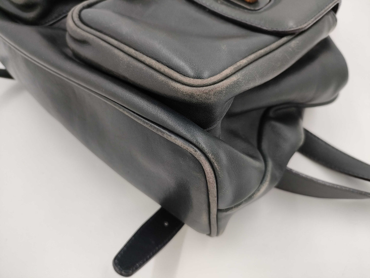 GUCCI 003 2058 Bamboo Leather Backpack