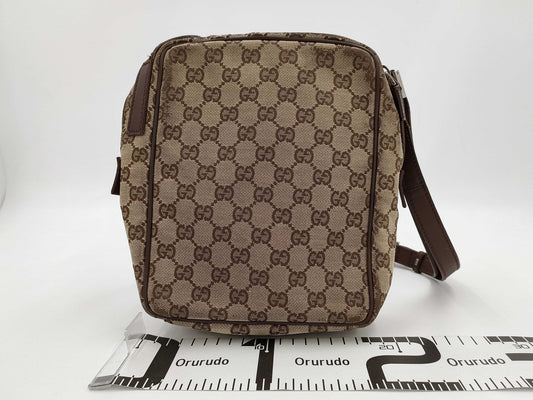 GUCCI 018 1612 GG Canvas Shoulder Bag