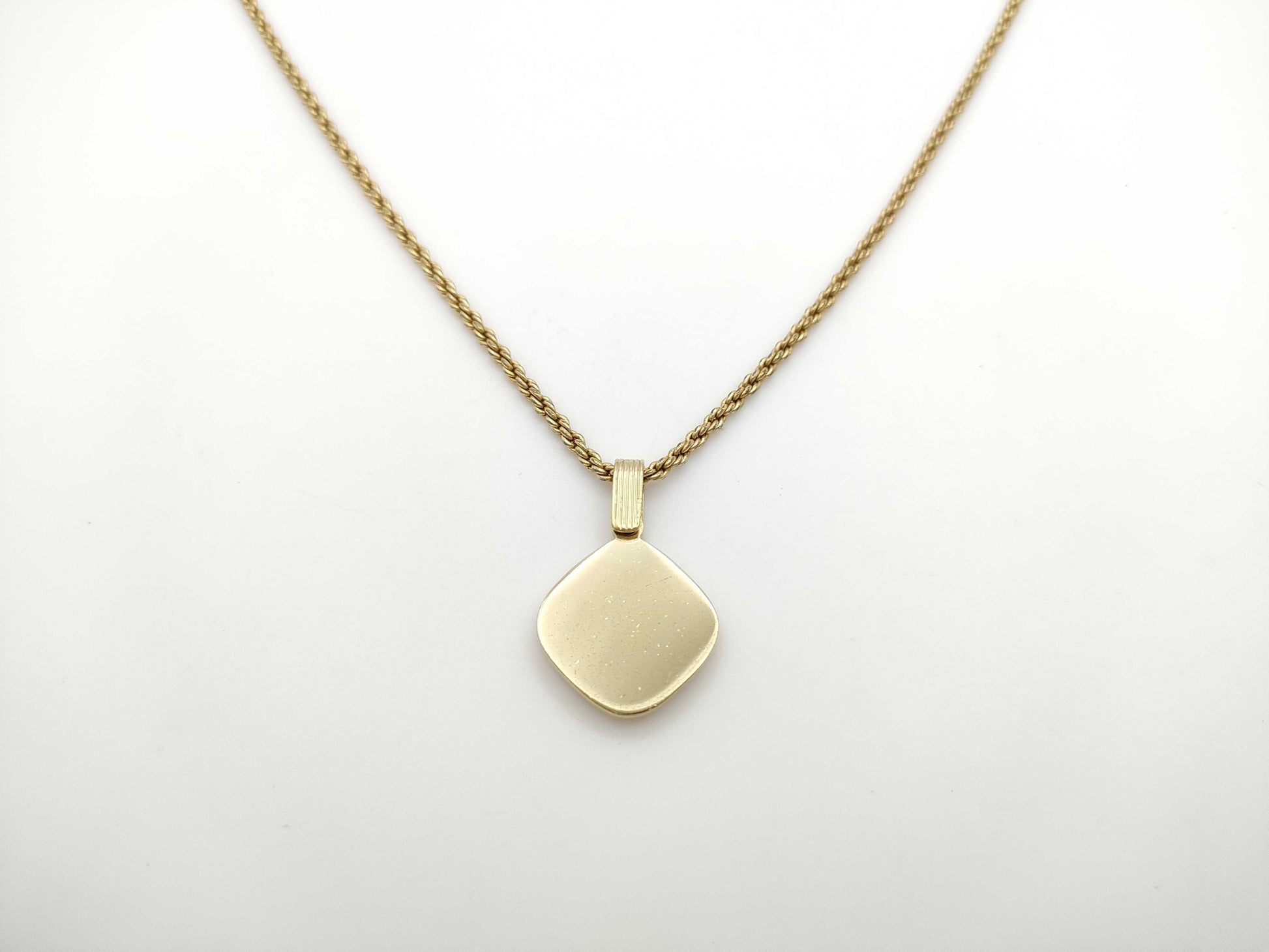 Dior CD Logo Rhinestone Square Necklace Gold Necklace