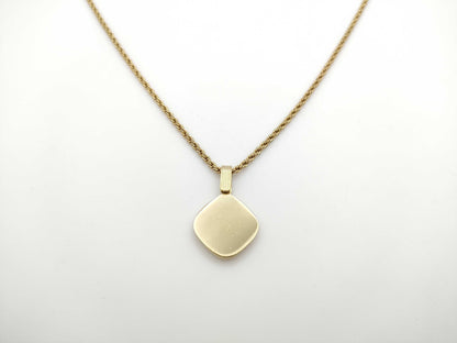 Dior CD Logo Rhinestone Square Necklace Gold Necklace