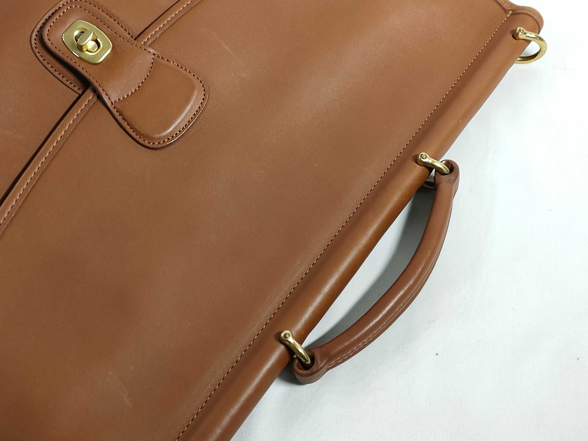 COACH Old Coach Leather Business Bag Briefcase Light Brown 5266 Business Bag