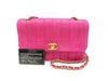 CHANEL Satin Chain Shoulder Bag Pink