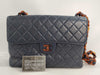 CHANEL Matelasse Plastic Chain Shoulder Bag in Navy