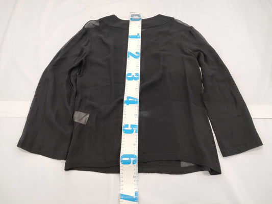 CHANEL Sheer Blouse Black 98A #36 Tops