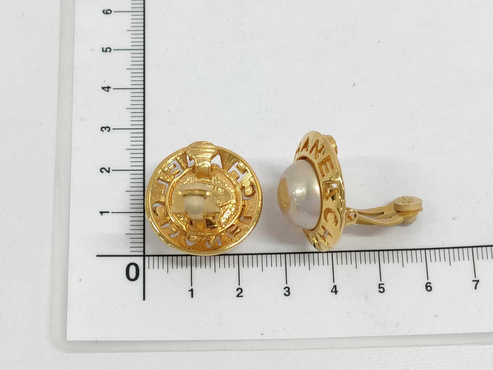 CHANEL Pearl Logo Earrings
