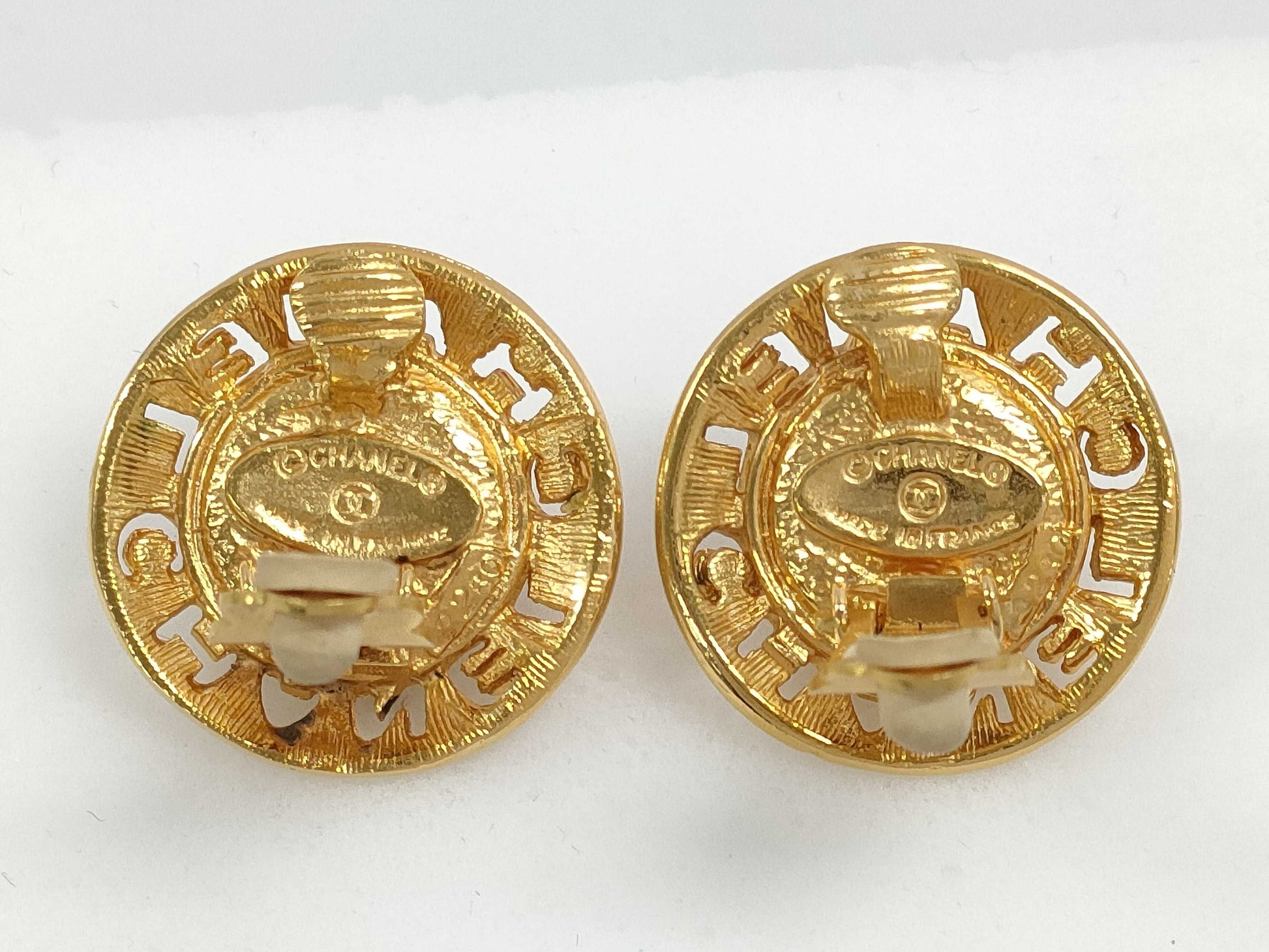 CHANEL Pearl Logo Earrings