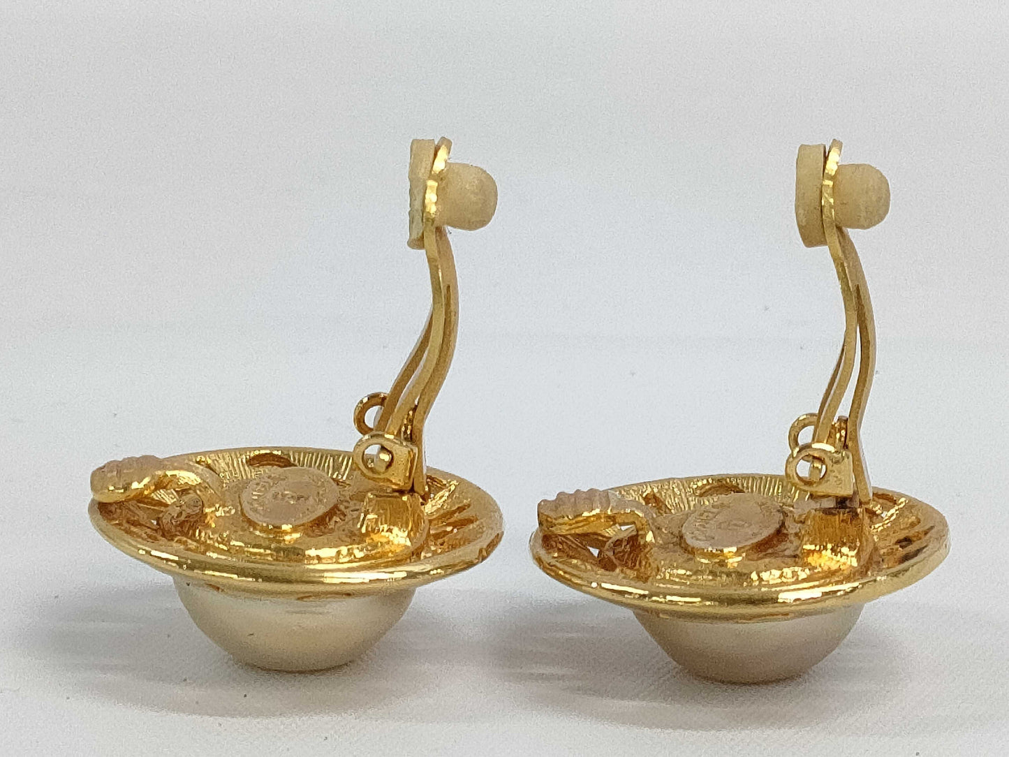 CHANEL Pearl Logo Earrings