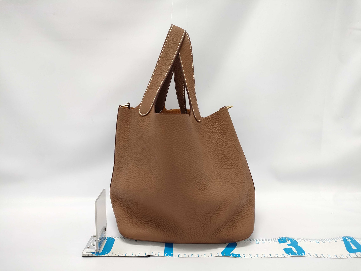 HERMES Picotin Lock MM Taurillon Clemence Gold Handbag