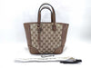 GUCCI GG Canvas GUCCI Beige x Brown GG Canvas Leather Small Tote Z6650 Tote Bag