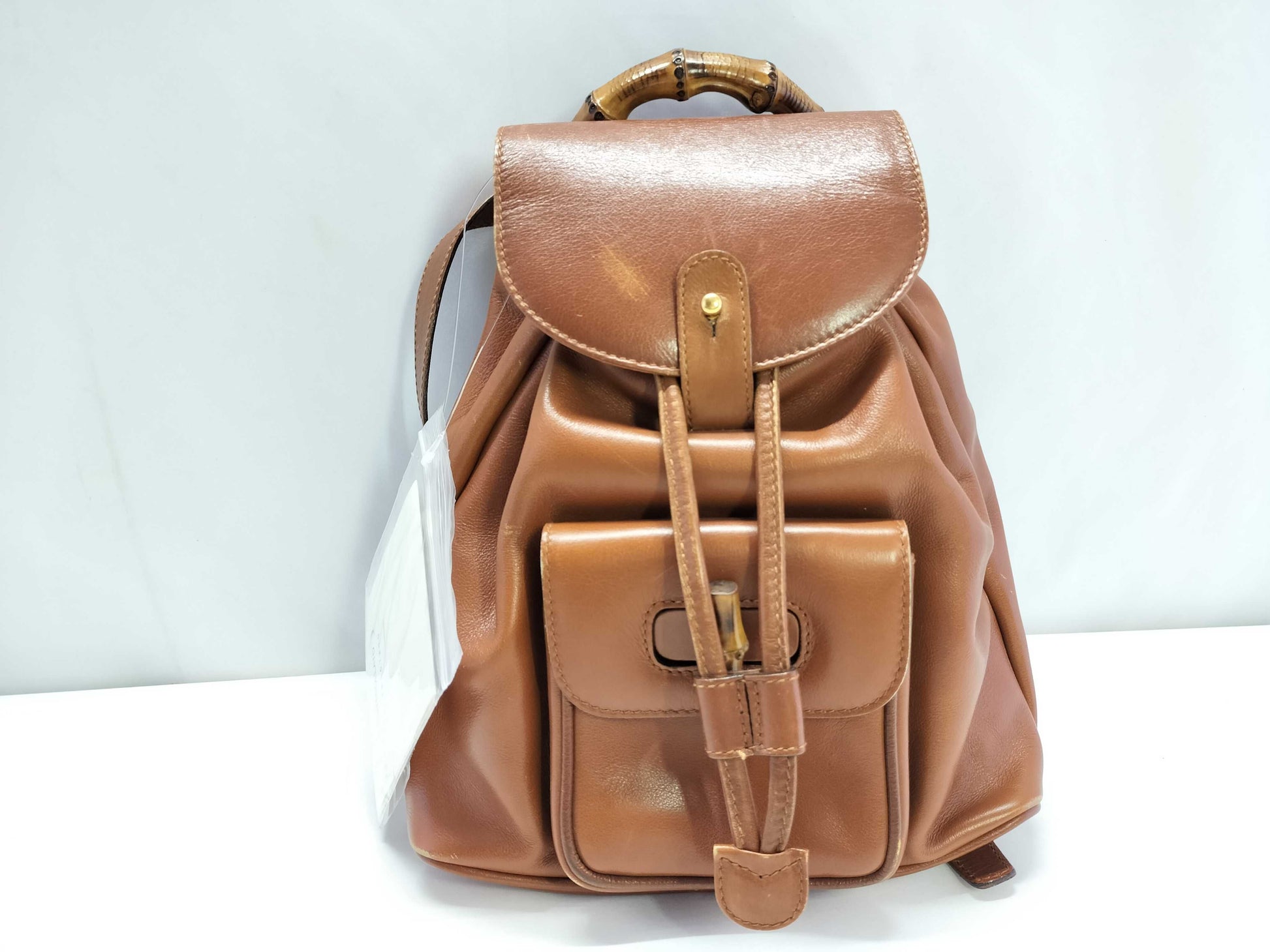 GUCCI Bamboo Gucci Bamboo Leather Backpack