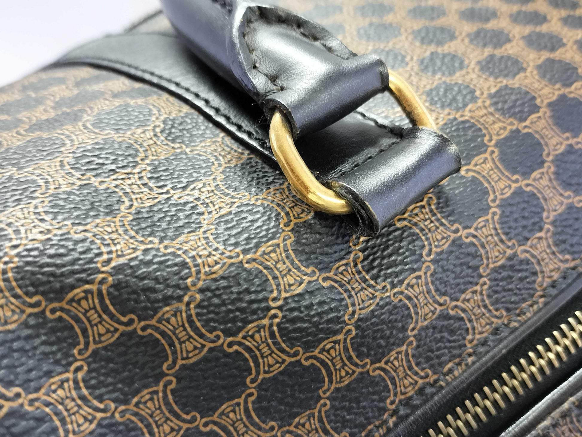 CELINE Macadam Boston Bag with Cadena Clochet Key and Name Tag