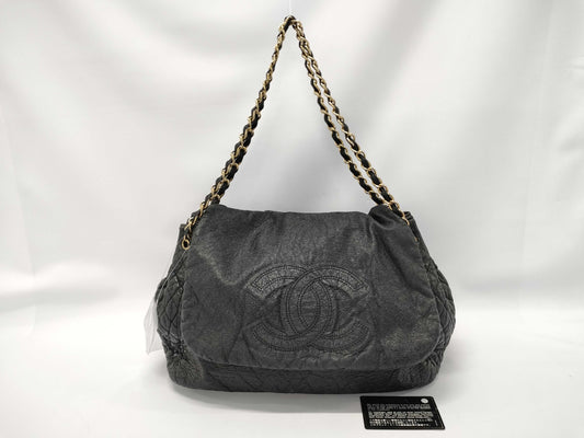 CHANEL Deca Coco Chain Shoulder Bag Leather Shoulder Bag