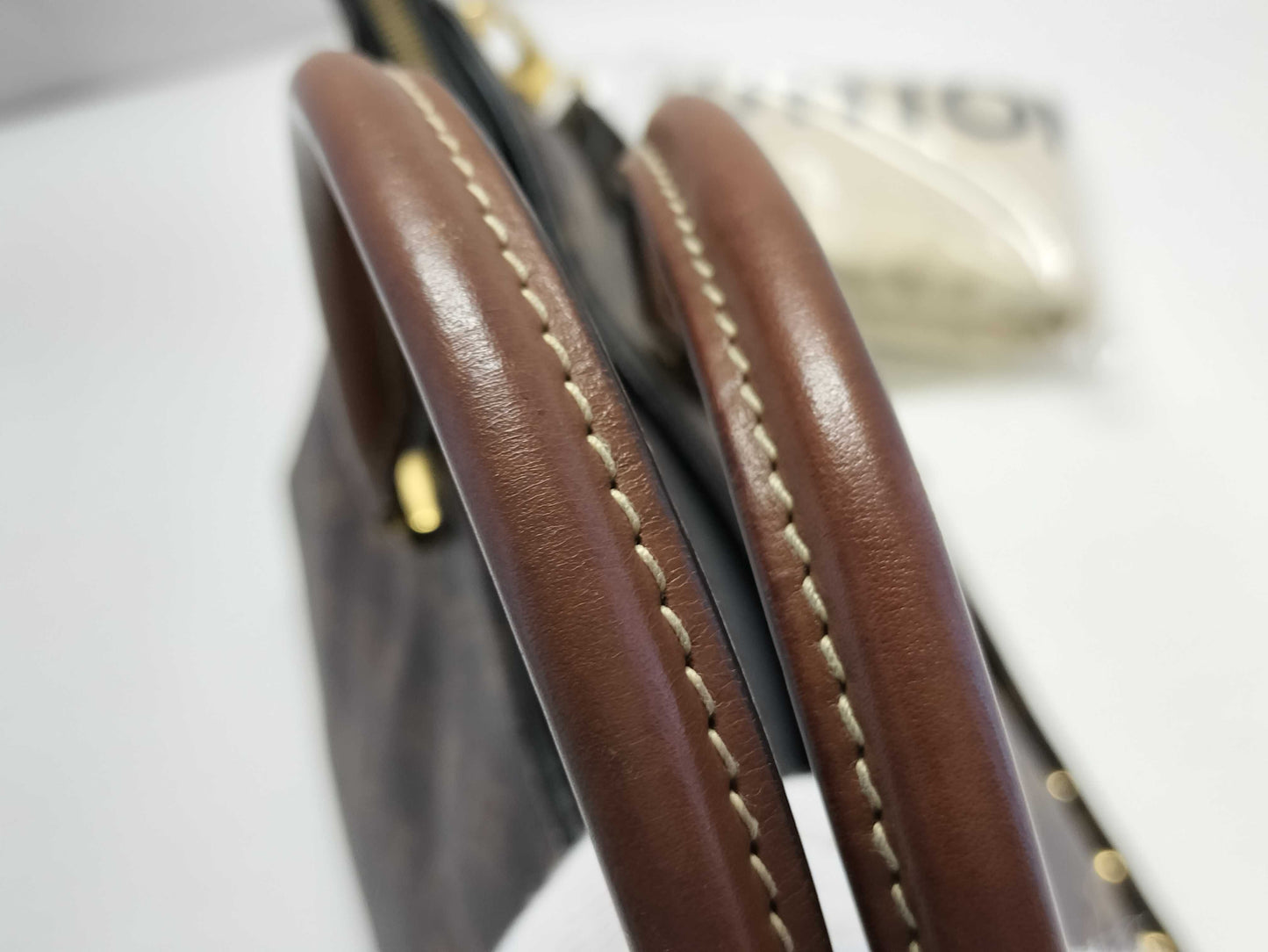 LOUIS VUITTON Monogram LV Pallas Monogram Canvas x Calfskin Leather Handbag M41064