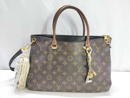 LOUIS VUITTON Monogram LV Pallas Monogram Canvas x Calfskin Leather Handbag M41064