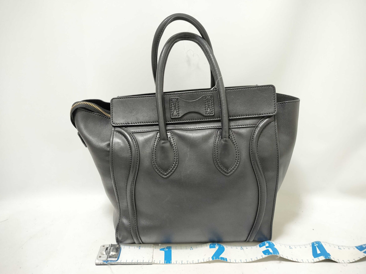 CELINE Luggage Mini Shopper Black Leather Tote Bag