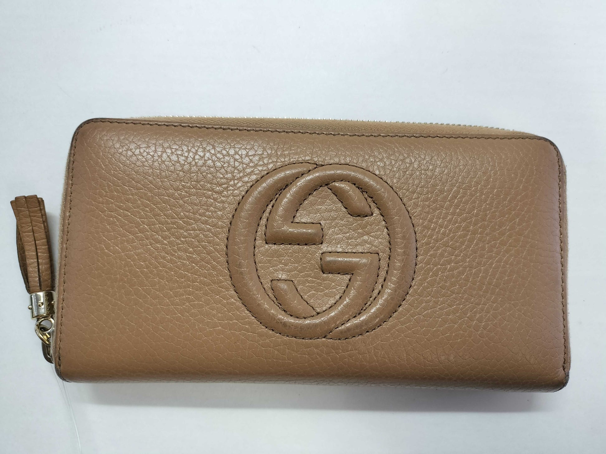 GUCCI Soho Round Zip Long Wallet 598187 Brown Leather Wallet