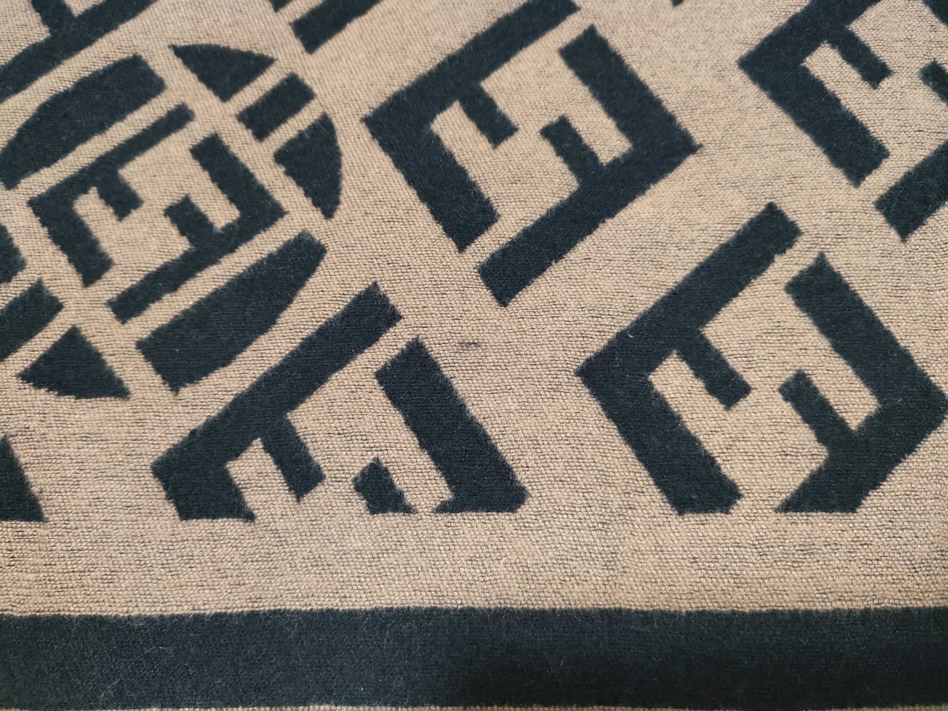 FENDI Zucca Pattern Scarf, 65% Cashmere, 35% Silk