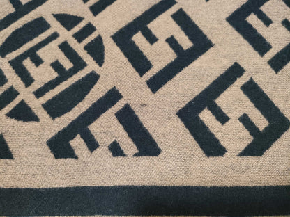 FENDI Zucca Pattern Scarf, 65% Cashmere, 35% Silk