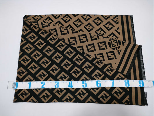 FENDI Zucca Pattern Scarf, 65% Cashmere, 35% Silk