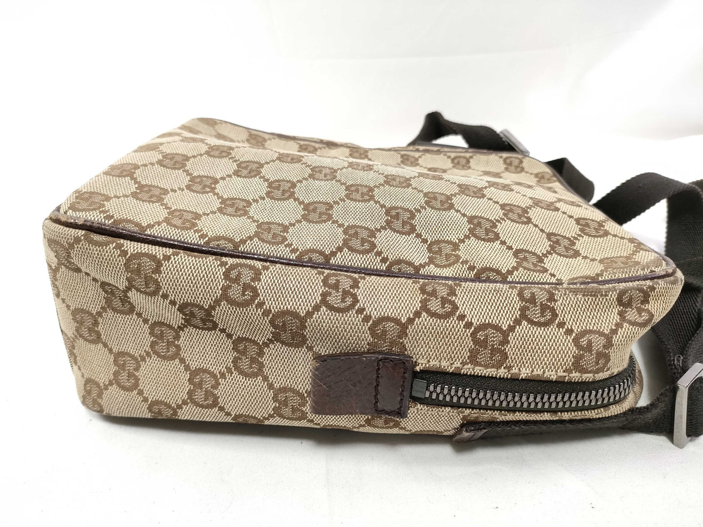 GUCCI Gucci Shoulder Bag GG Canvas 122759 Brown Leather Shoulder Bag