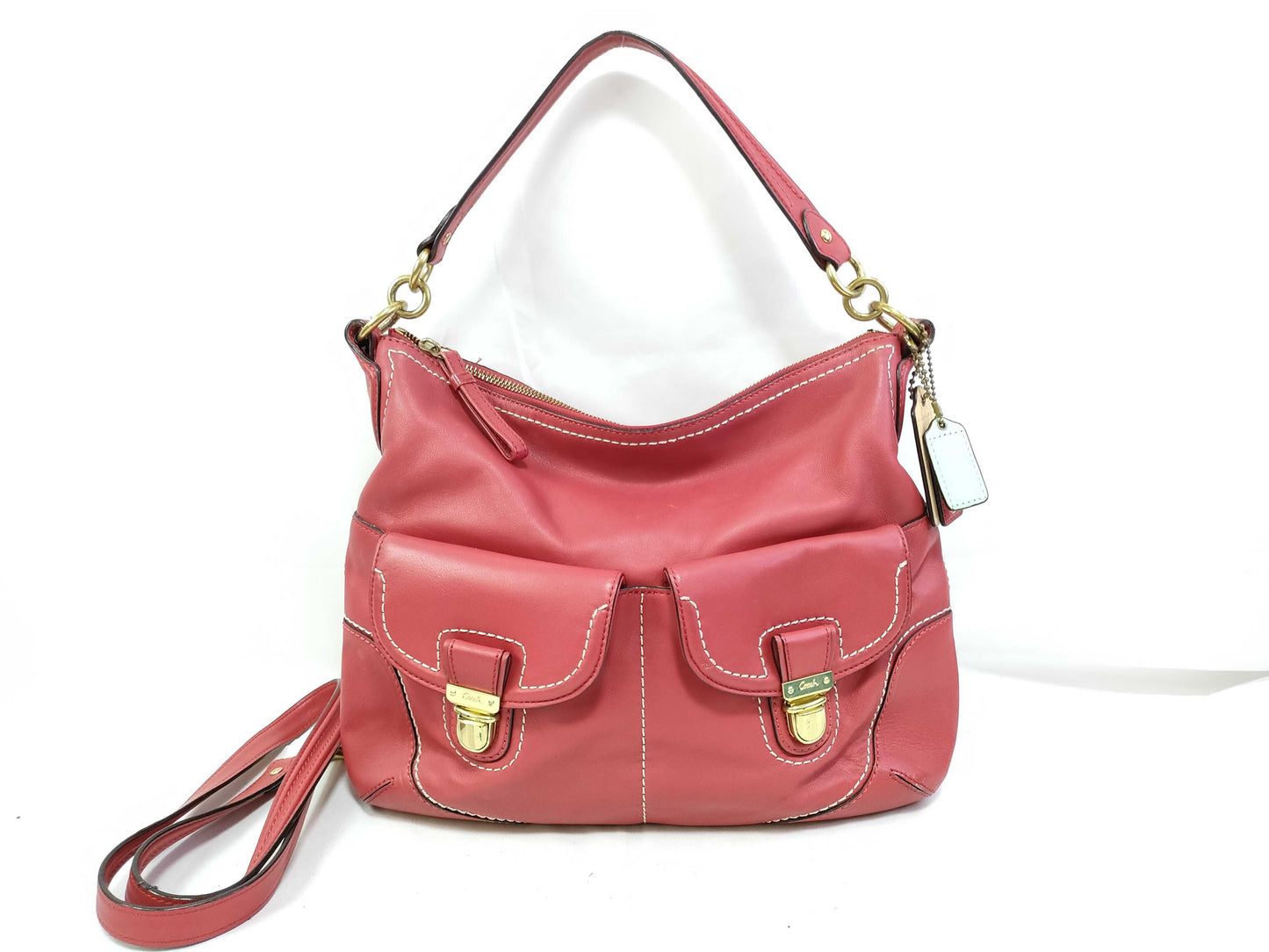 COACH 2-way shoulder bag in red leather, 22423, handbag