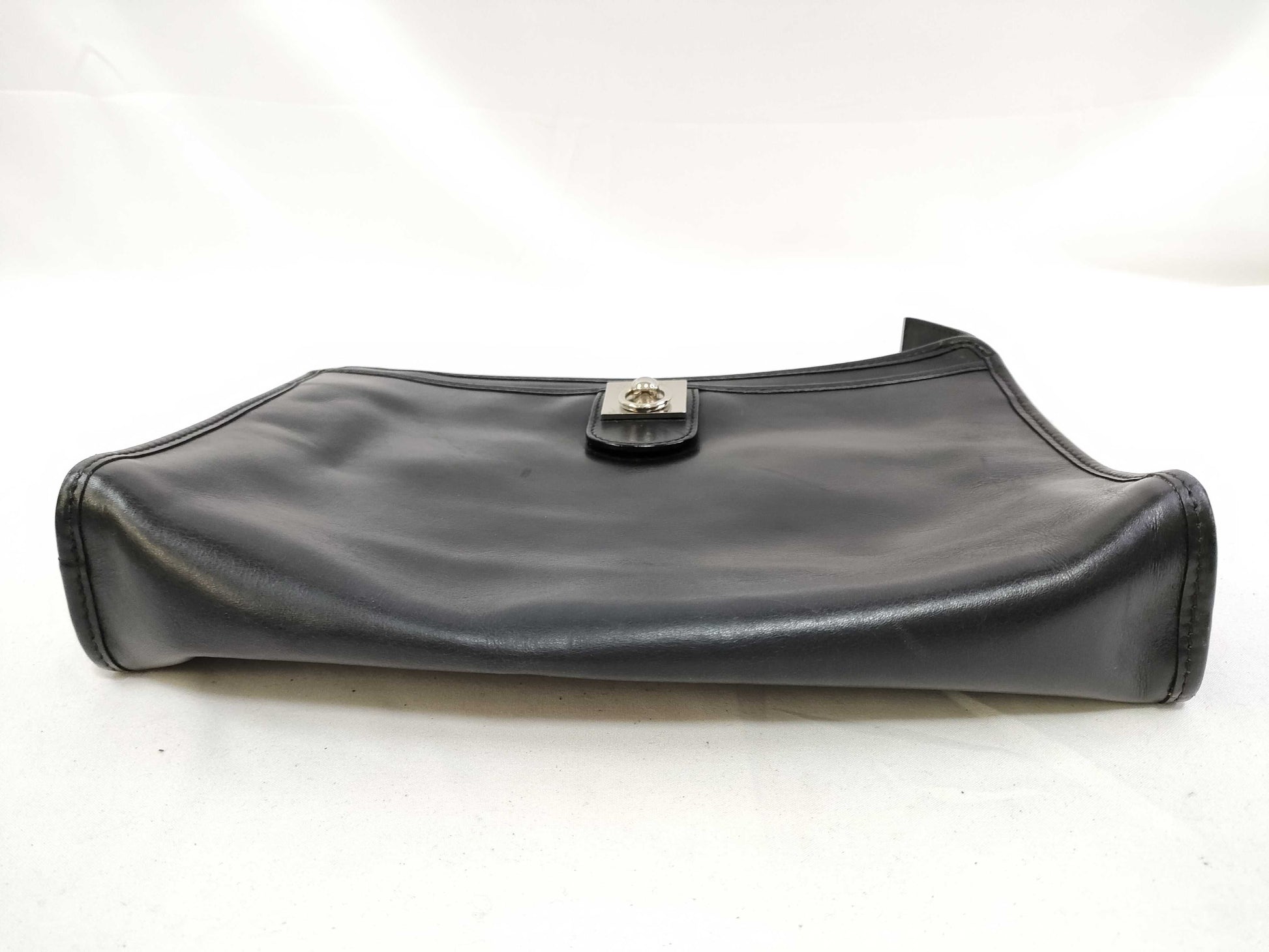CELINE Gancini Clutch Bag in Black Leather