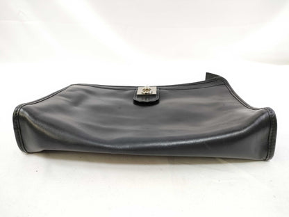 CELINE Gancini Clutch Bag in Black Leather