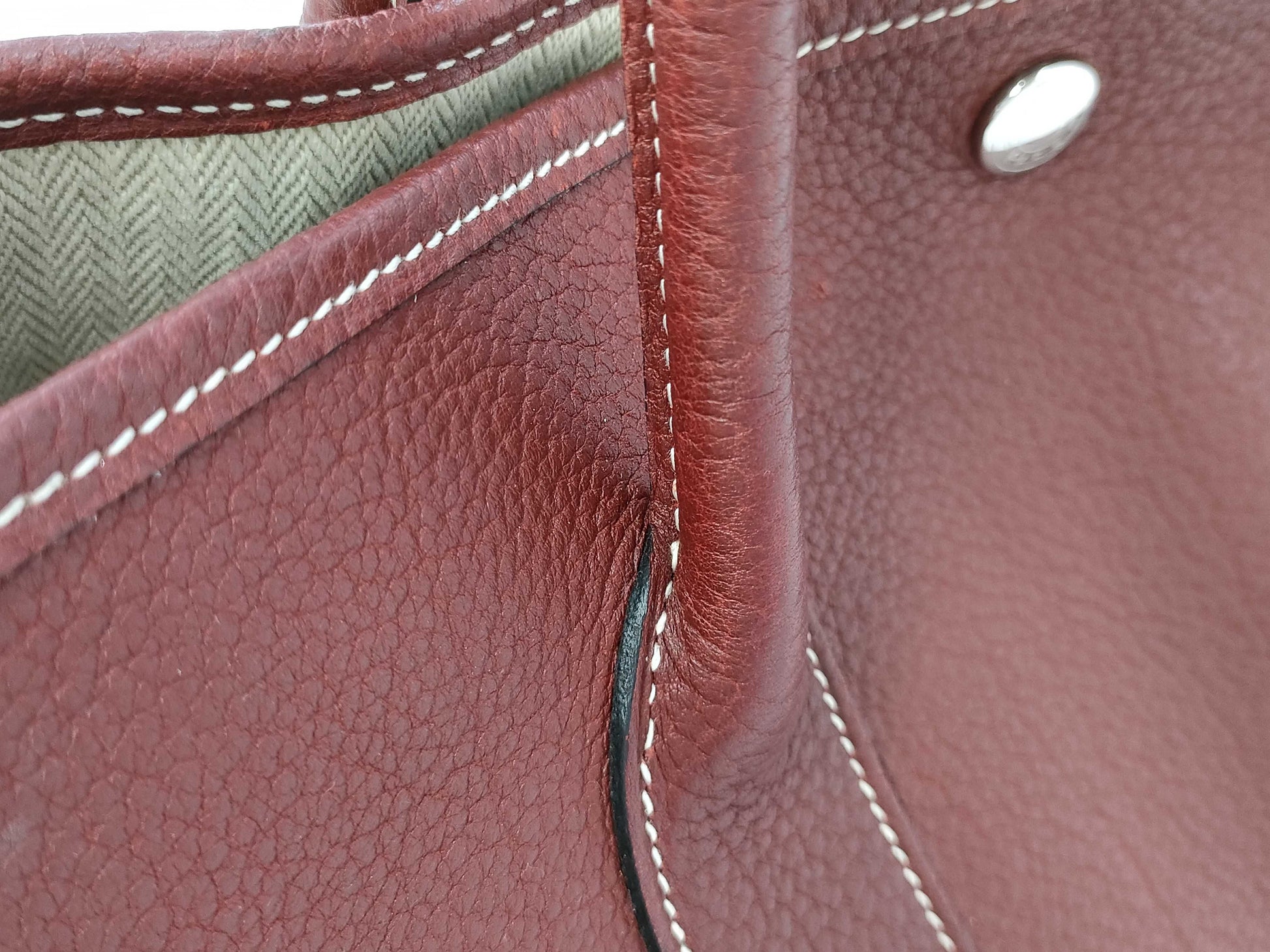 HERMES Garden Party PM K engraved tote bag