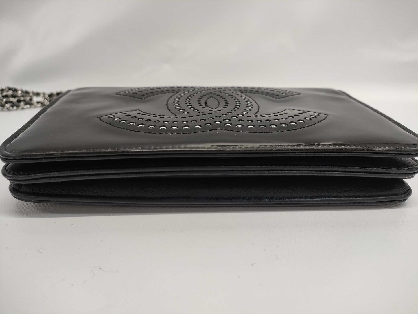 CHANEL Enamel Coco Mark Rhinestone Wallet