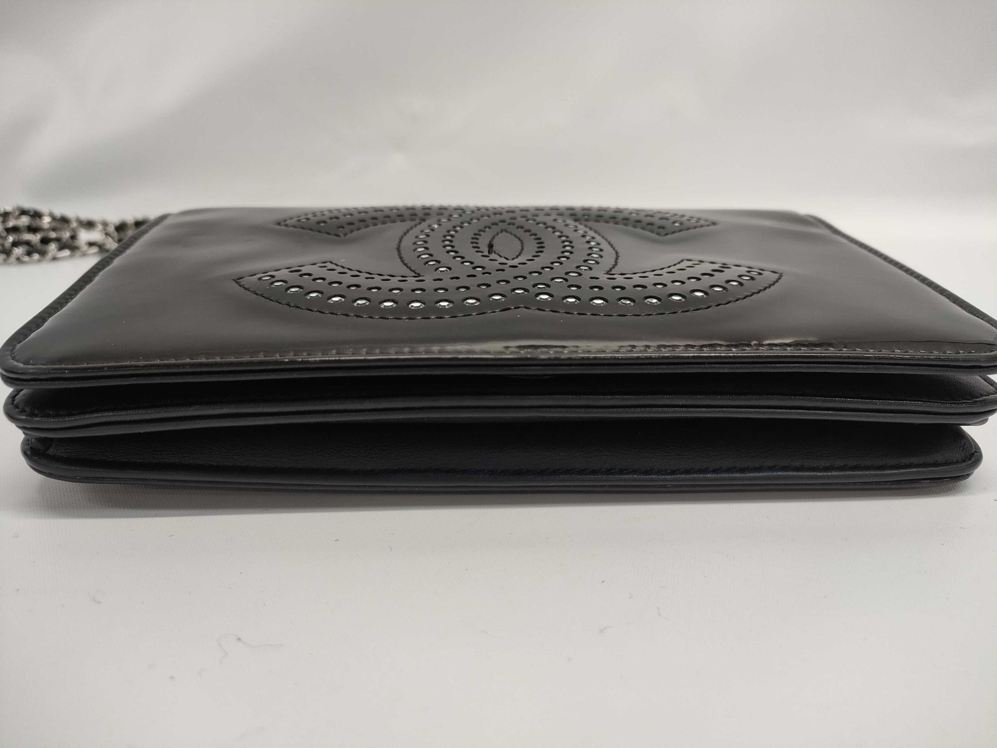 CHANEL Enamel Coco Mark Rhinestone Wallet