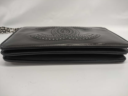 CHANEL Enamel Coco Mark Rhinestone Wallet