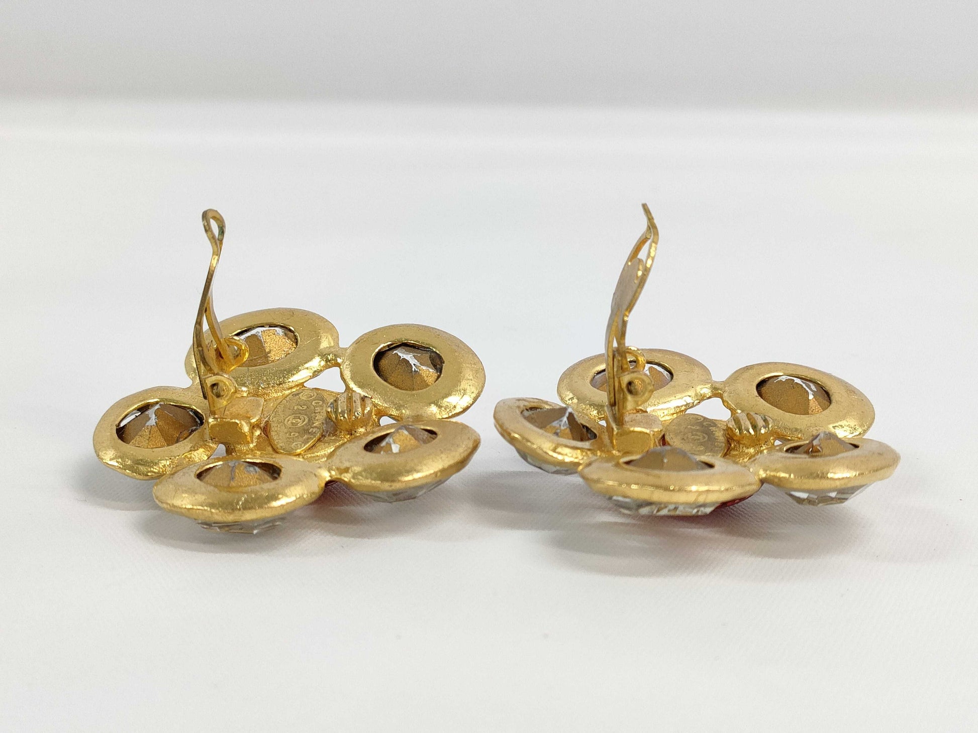 CHANEL Rhinestone and Color Stone Earrings with Comments