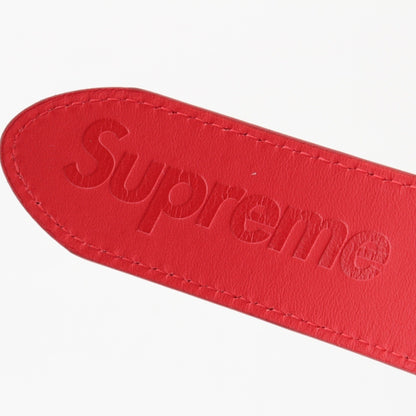 Supreme 18SS Leather Studded Logo Belt, Red, Size S/M
