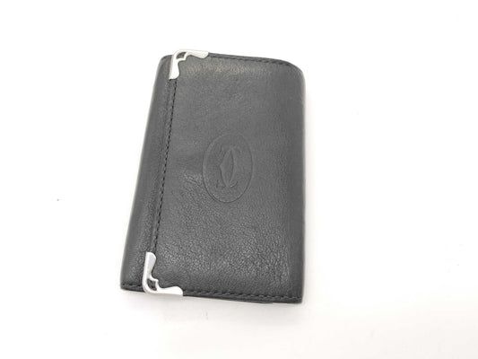Cartier Must Cartier Must Line Leather Card Case Black Card Case/Pass Case/Business Card Case Key Case/Key Holder