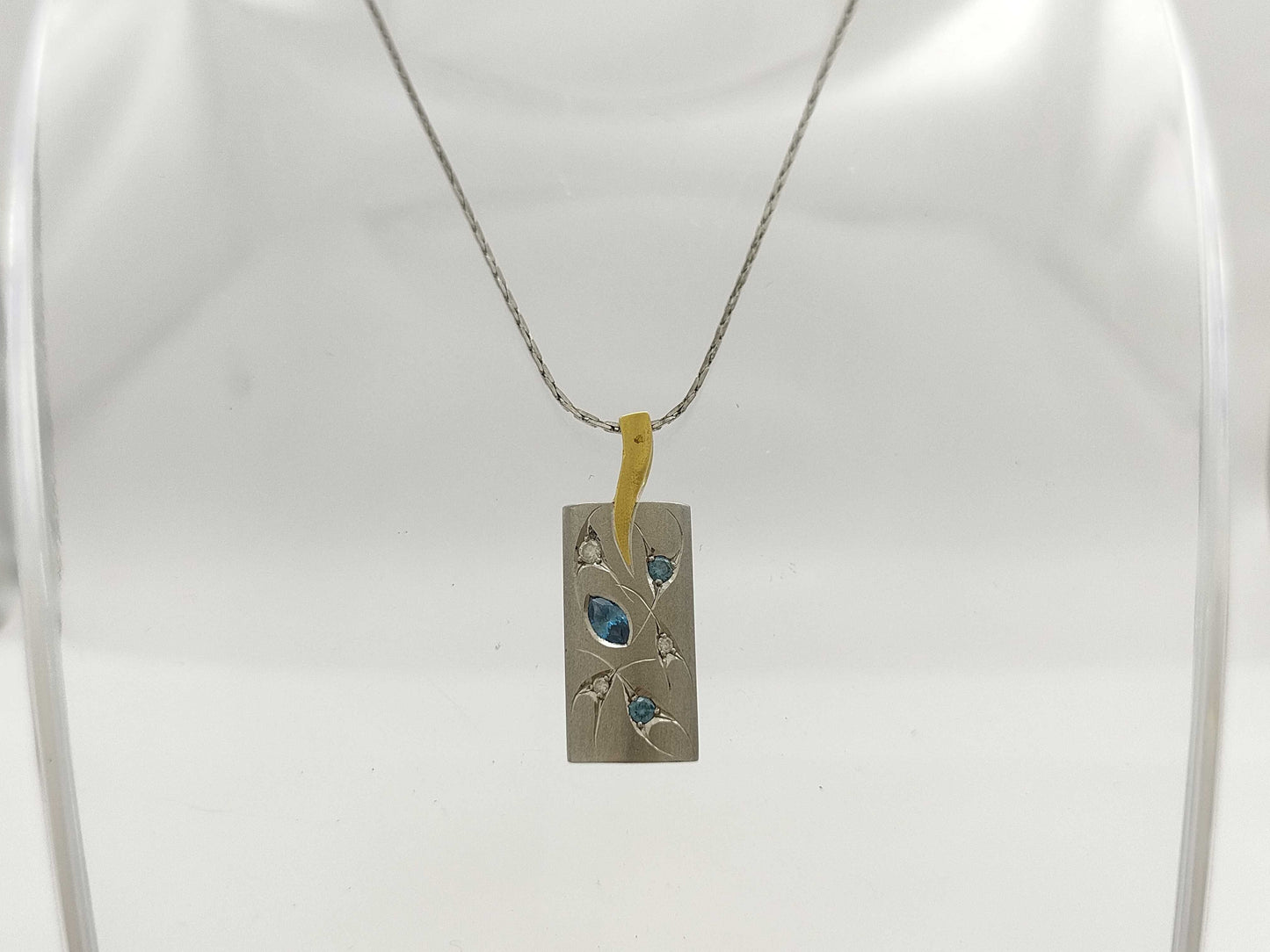 Koji Iwakura D0.23/0.05ct PT900/K18/METAL 8.0g Necklace 